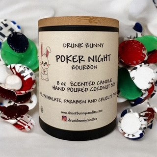 POKER NIGHT, 8 OZ. SCENTED CANDLE, BOURBON