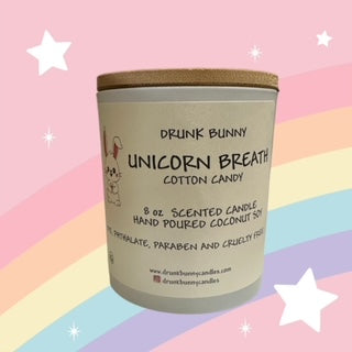 UNICORN BREATH, 8 OZ. SCENTED CANDLE, COTTON CANDY